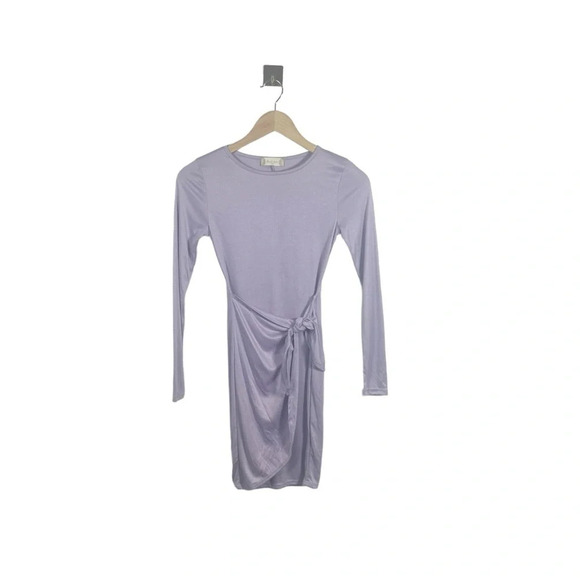 NWT Altar’d State Tatia Faux Wrap Ribbed Bodycon Dress in Lavender Size XS - Picture 3 of 11